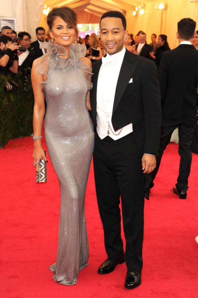 Chrissy Teigen, John Legend - Dress by Ralph Lauren