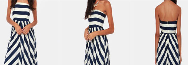 Dreamboat Come True Ivory and Navy Blue Striped Maxi Dress, Fashion Finds, Fashion Talk, Lulus, Must Haves, Oscar de la Renta Spring 2013